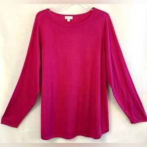 Susan Graver Women’s Pink Pullover Crew neck Tunic Sweater / 3XL